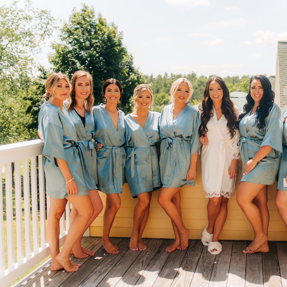 Bridesmaid Robes Seafoam Green Satin